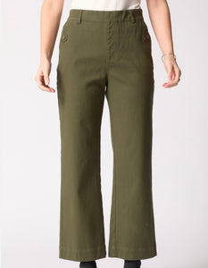Green Ultra Stretch Twill So Ho Straight Leg, Pull On by Habitat.
