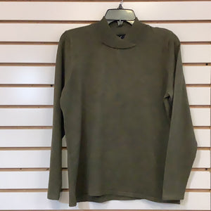 Green/Black Heather, Round Crossover Mock Turtle Neck Sweater Knit by Sunday