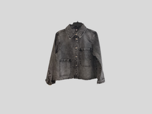 Grey Stone Wash Jean Jacket w/Long Sleeves by Lior