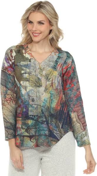 “Cozy Autumn” Colored, Super Soft V-Neck, Long Sleeve Top by Inoah.