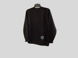 Kunky’s Black Round Neck Sweatshirt w/Trio of Hand Painted Flowers on Front