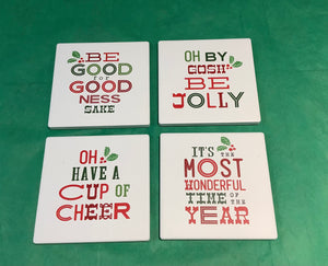 “Be Good for Goodness Sake” 4 pc. Coaster Set