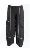 Black Full Leg Pant w/White Contrast Stitch and Front Pockets by Shana.