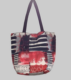 Black, Red, White Abstract Design Purse Reversible to Black by Dolcezza.