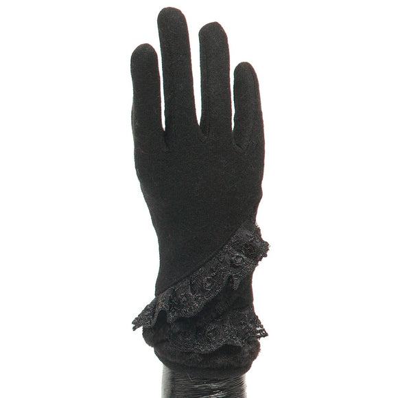Black/Fur Gloves by Mera Vic