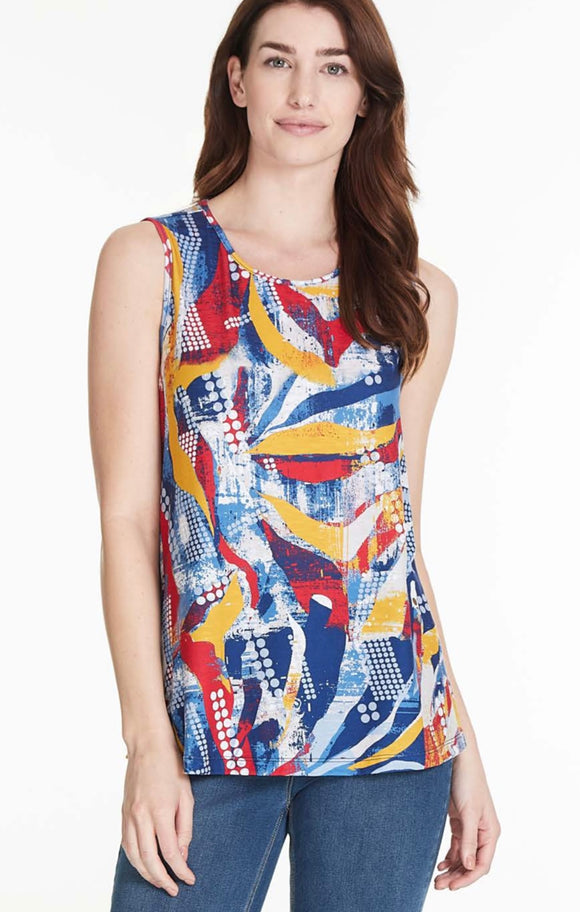 Red,Blue,Gold Tank Top by Multiples.