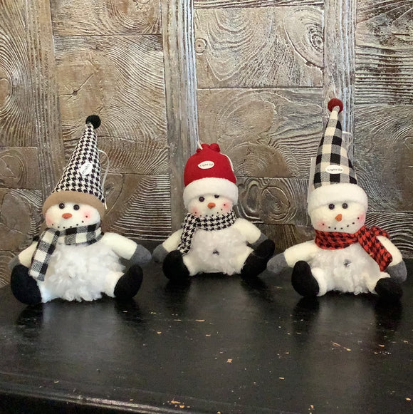 Light Up Cozy Snowman Ornaments-3 Choices