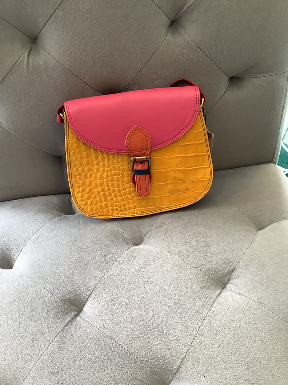 Saddle Bright Yellow Leather Bag by Soruka