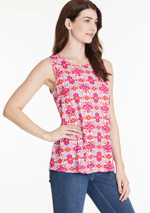 Pink/Orange Wide Neck, Sleeveless Top by Multiples