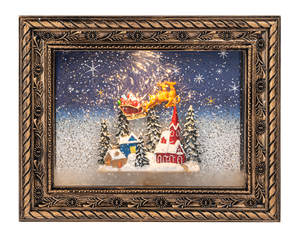 Christmas LED Framed Flying Santa Picture