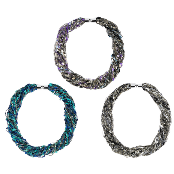 Multi-Strand Multi Colored Necklace- 3 Color Choices