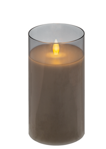 Grey Glass LED Candle 2-Sizes