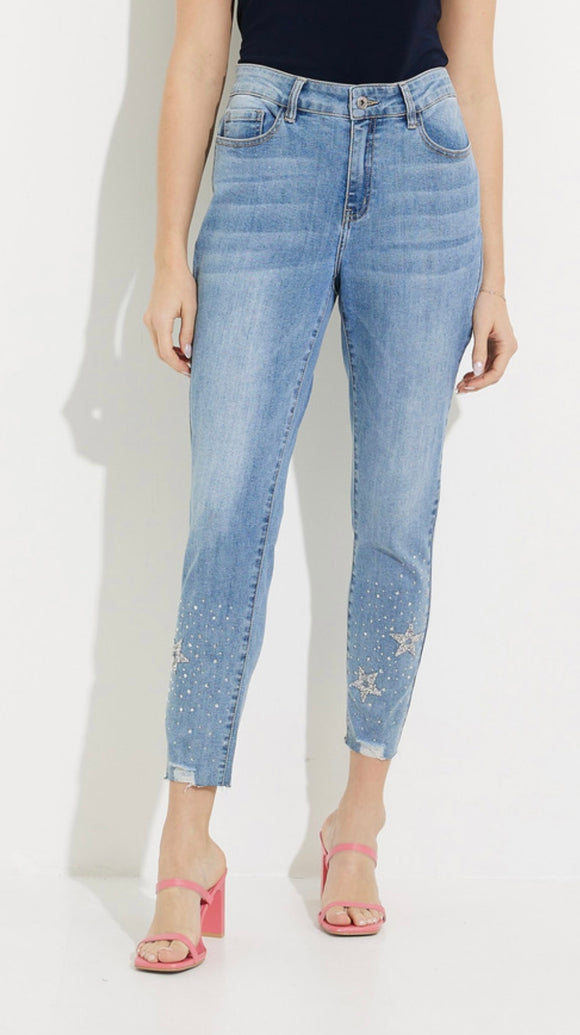 Med. Blue Denim Jeans w/Star Bling Lower Leg by Orly