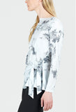 Abstract Marble Foil Knit Side Tie Waist Tunic by Clara Sun Woo