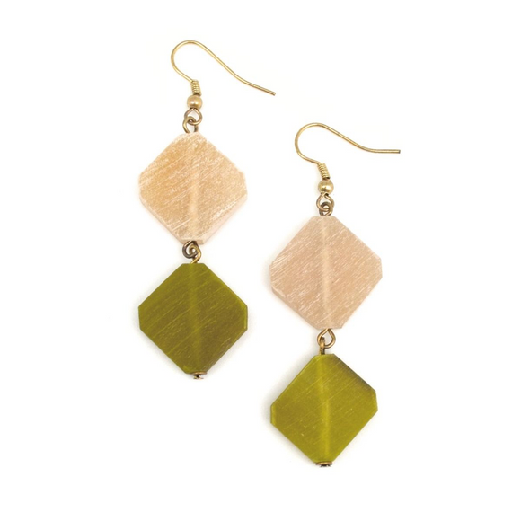 Omala Green & Linen earrings