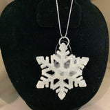 4” Wood Snowman and 3” Snowflake Ornament