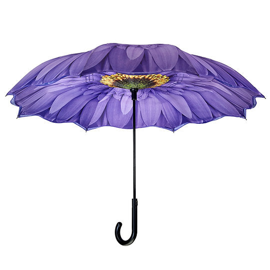 Wisteria Daisy Stick Umbrella Reverse Close