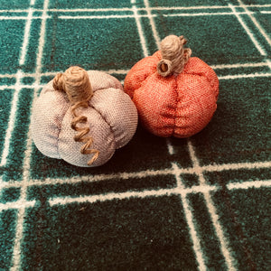 Small burlap pumpkins