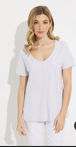 White V-Neck Top w/ Short Sleeves by Orly.