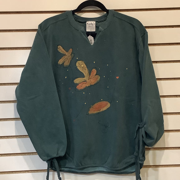 Green Sweatshirt with leaves