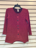 Red Scoop Neck Swing Top w/Faux Buttons by Multiples