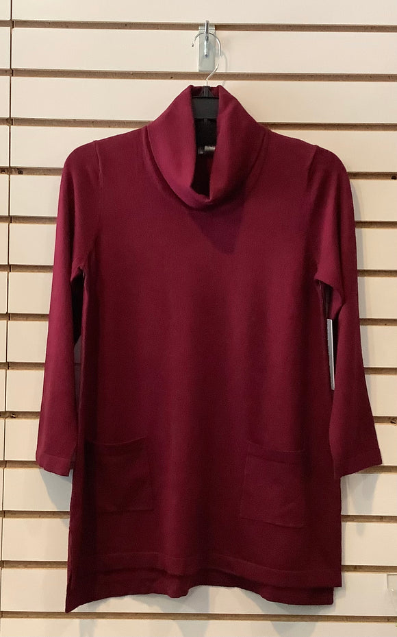 Burgundy Cowl Neck Sweater w/Pockets by Multiples
