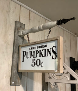 Hanging Farm Fresh Pumpkins 16”
