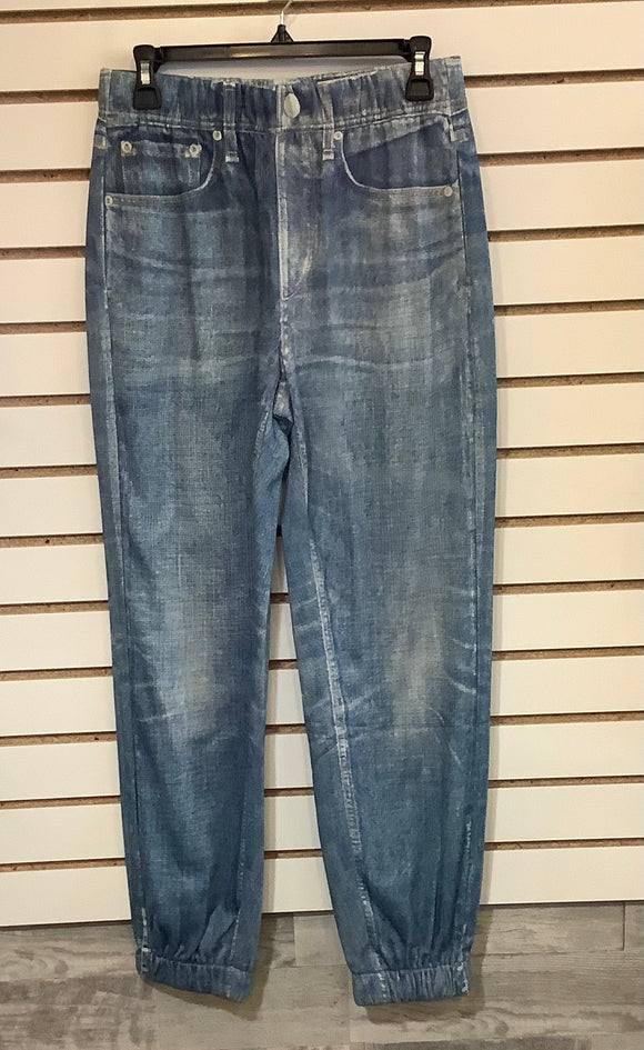 Denim Look Knit Jogging Pants w/Elastic Waist and Cuff by Clotheshead.