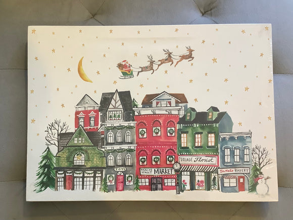 Christmas Village Lighted Canvas print 18”X 13”Choice of 2