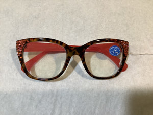 Tortoise Shell Frame Reader Glasses with Bling