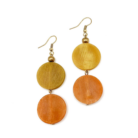 Omala Citrus two disc Earrings