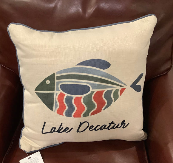 Colorful Fish Lake Decatur Pillow 17”