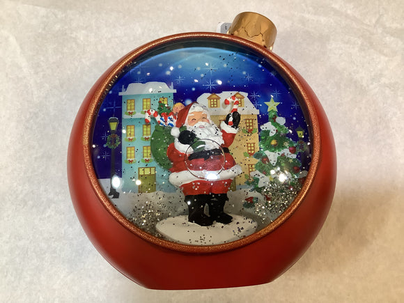 Santa Sparkle Ornament 9”