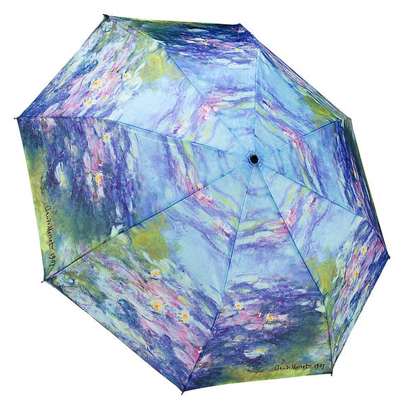 Water Lillies Folding Umbrella Reverse Close