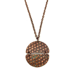 Copper Halved Circle Necklace