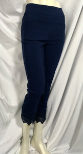 Navy Pant with Lace Cuff