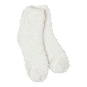 “World’s Softest” Socks White w/No Skid Soles
