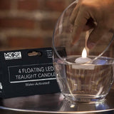 WATER-ACTIVATED LED FLOATING CANDLES, PACK OF FOUR