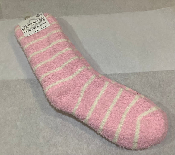 “World’s Softest” Socks Pink/White Stripe